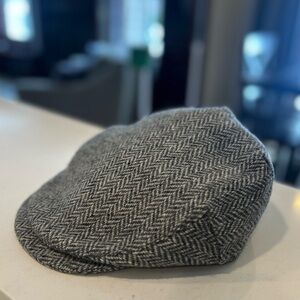 L.L. Bean Hanna Hats Donegal Tweed Flat Cap Gray Wool XL Ireland